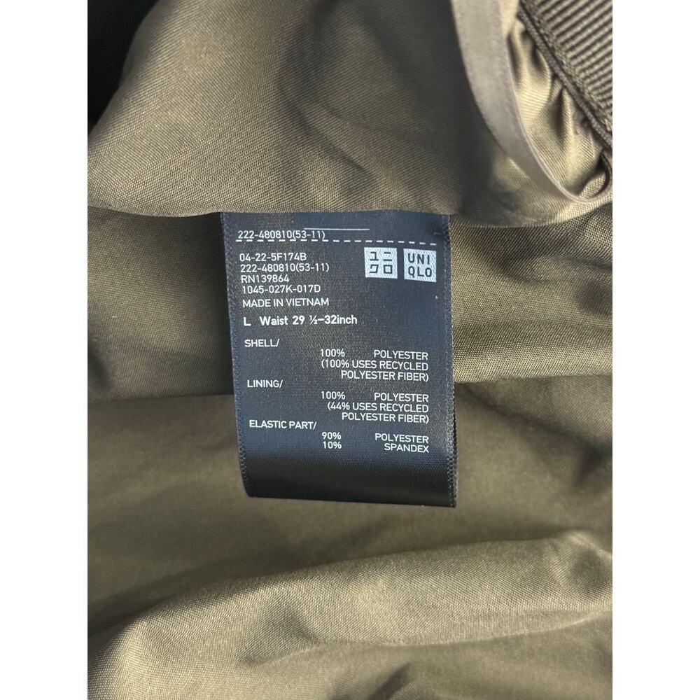 Uniqlo Chiffon Tiered Skirt Printed Olive Pleated Maxi Midi Elastic Waist L - Picture 7 of 10